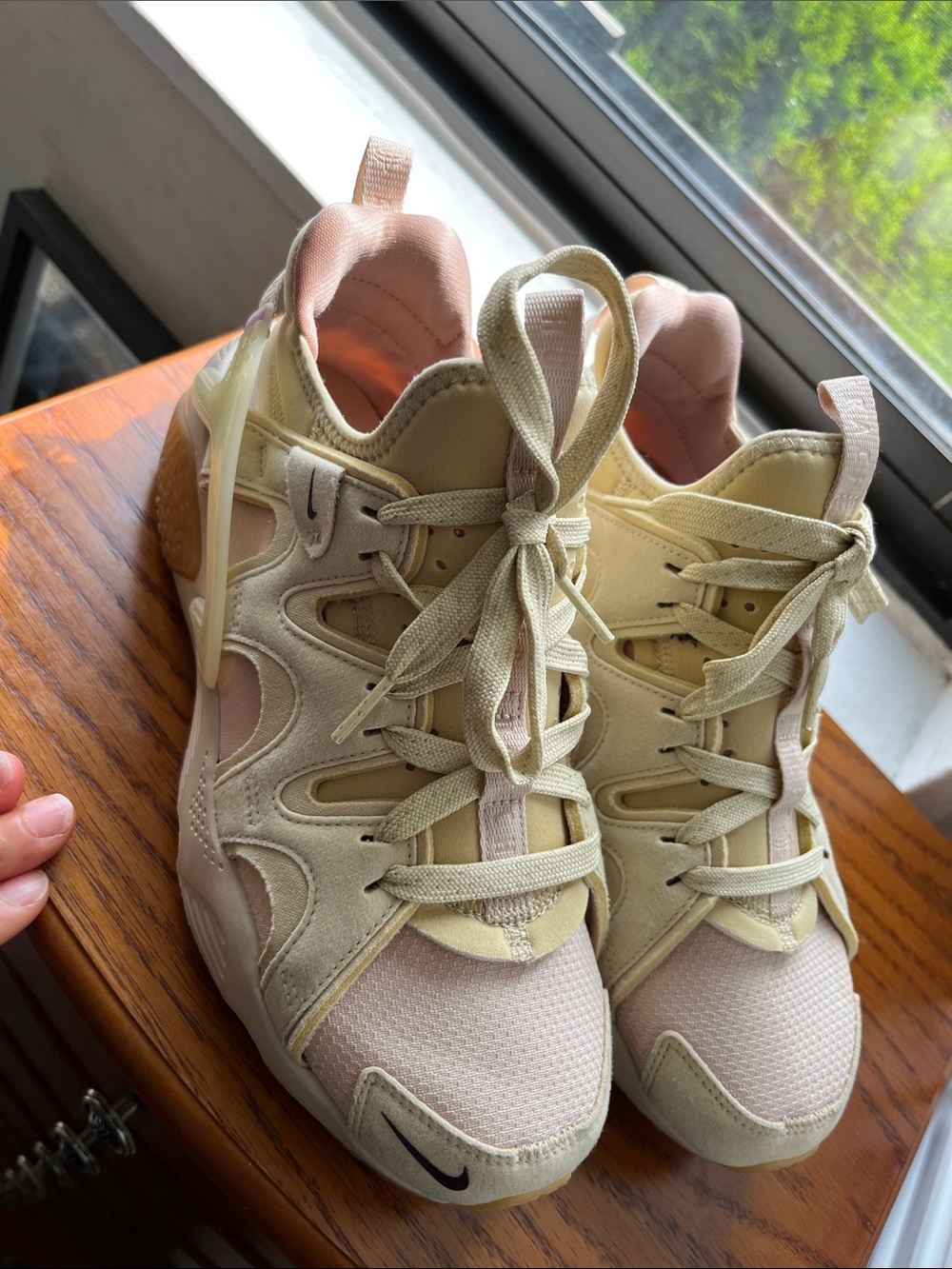 Nike Women’s Cream and Pink Low-Top Sneakers